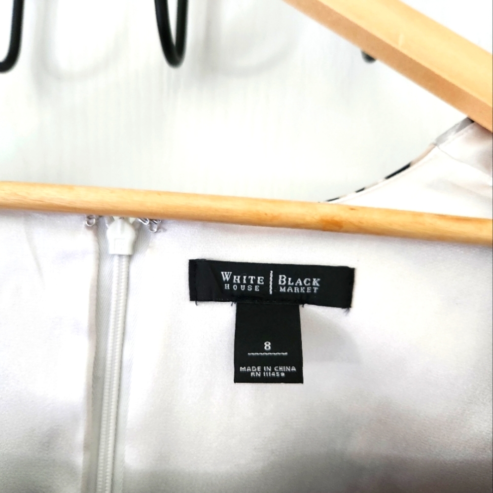 Cocktail dress, White House Black Market,  Size 8, black, white, red